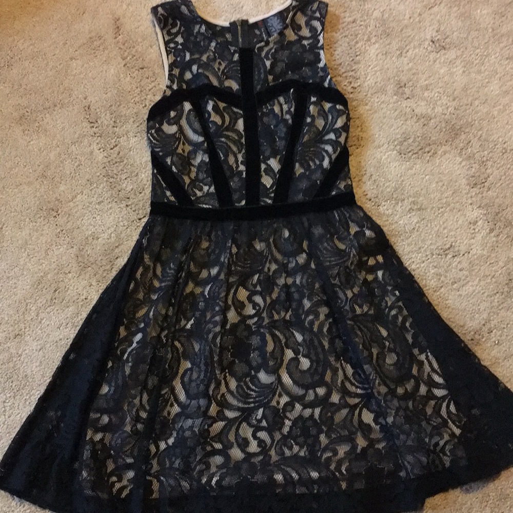 Black and nude lacy dress